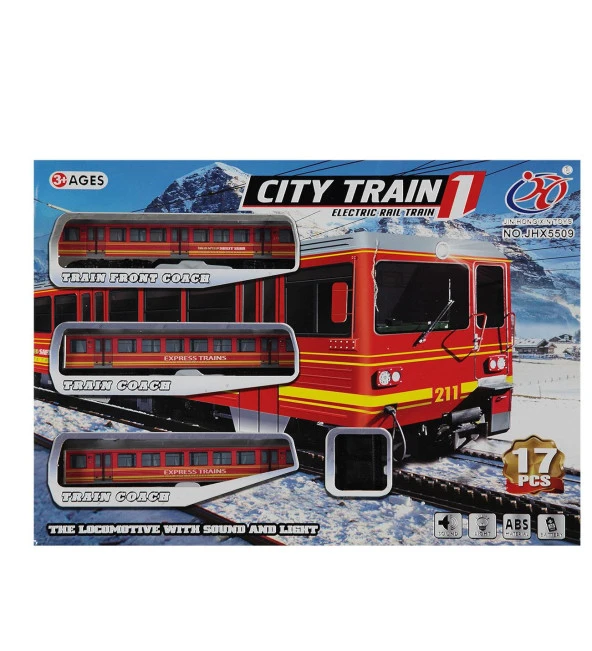 Pilli, Motorlu, Işıklı ve Ses Efektli 17 Parça Oyuncak Tren SETİ - 3