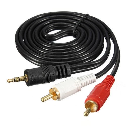 stereo 3,5mm erkek to 2x rca audio ses kablosu 3m