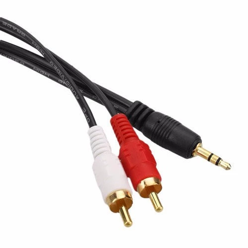 3.5mm stereo  erkek jak to 2x rca erkek audio ses kablosu 5m