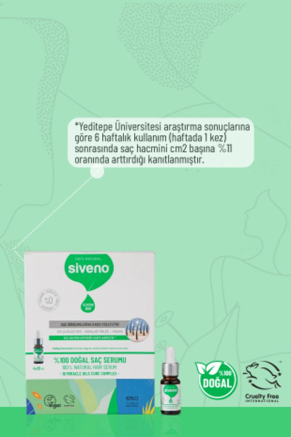 Siveno %100 Doğal Onarıcı Yoğunlaştırıcı Bakım Serumu Bitkisel Yıpranmış ve Dökülen Saçlara Özel 4X10 ml - 5