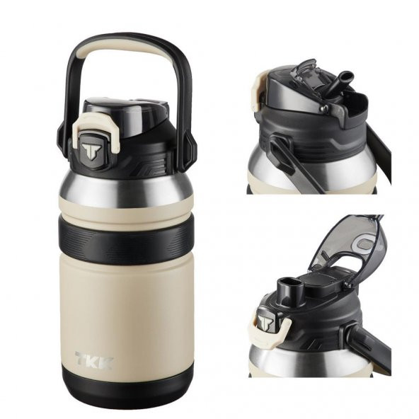 TKK Çelik Termos 1000Ml Bej - 2