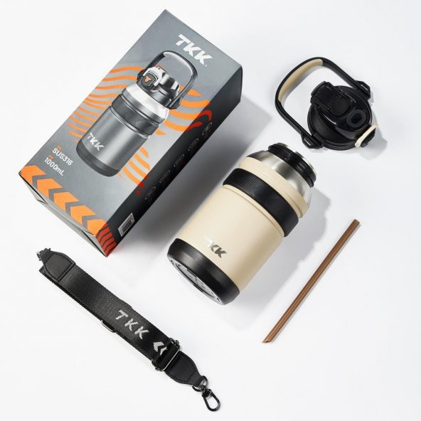 TKK Çelik Termos 1000Ml Bej - 4
