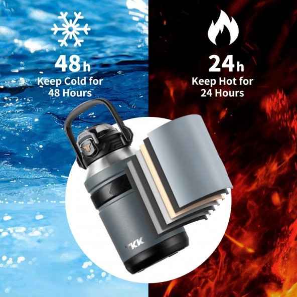 TKK Çelik Termos 1000Ml Bej - 9