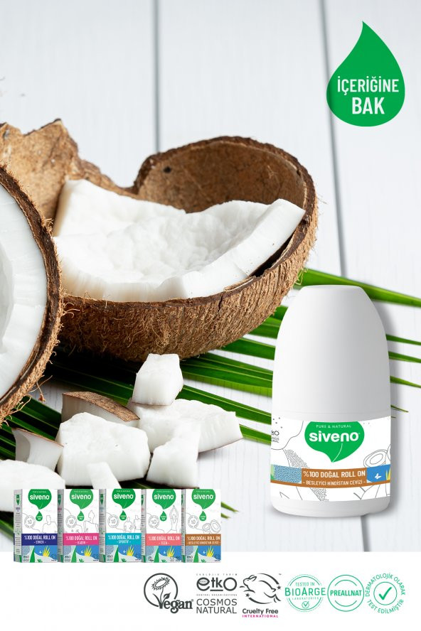 Siveno %100 Doğal Roll-On Hindistan Cevizli Deodorant Ter Kokusu Önleyici Bitkisel Lekesiz Vegan 50 ml - 7