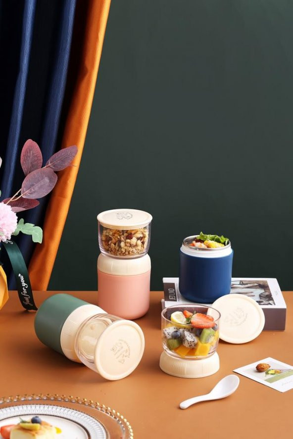 Vagonlife XC-465 1500ml Mavi Çelik Lunch Box - Resim 3