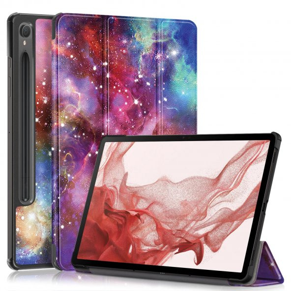 Samsung Galaxy Tab S9 11 SM-X710 - SM-X716B - SM-X718U Desen Deri Tablet Kılıfı
