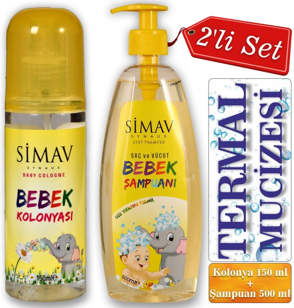 SİMAV Termal Sulu Bebek Seti 2li - Kolonya 150 ml + Şampuan 500 ml