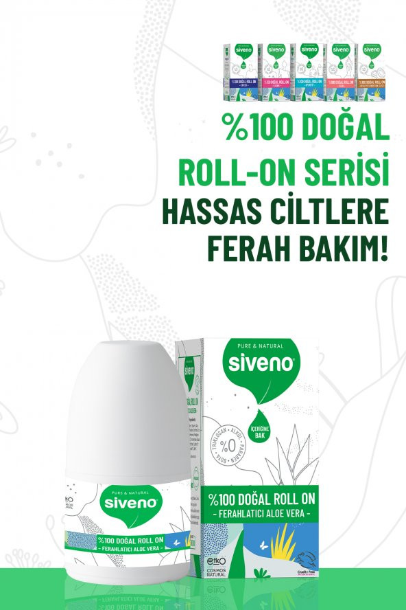 Siveno %100 Doğal Roll-On Aloe Vera Deodorant Ter Kokusu Önleyici Bitkisel Lekesiz Vegan 50 ml - 3