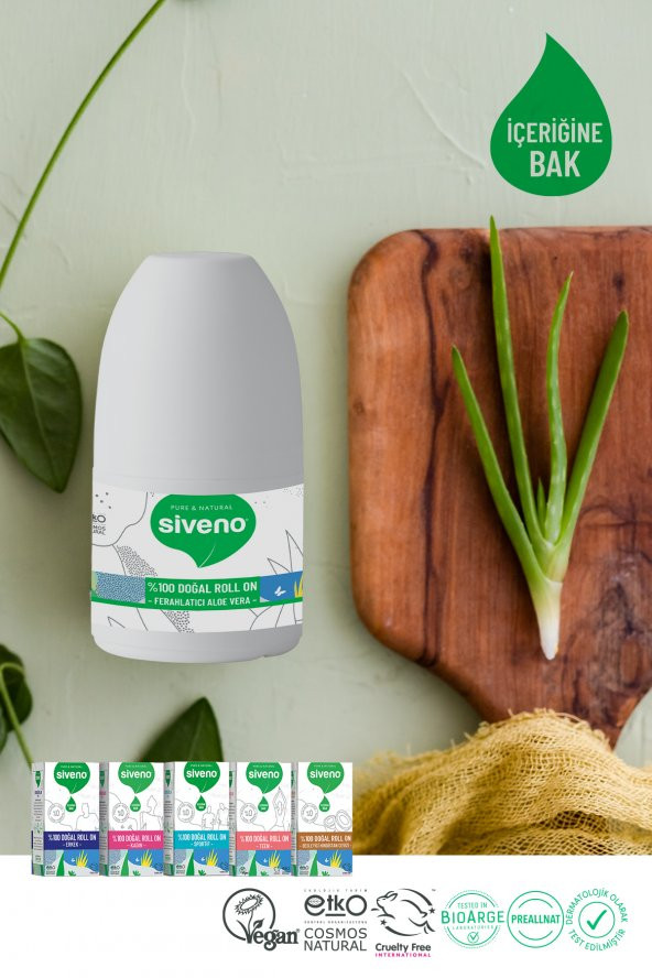 Siveno %100 Doğal Roll-On Aloe Vera Deodorant Ter Kokusu Önleyici Bitkisel Lekesiz Vegan 50 ml - 7