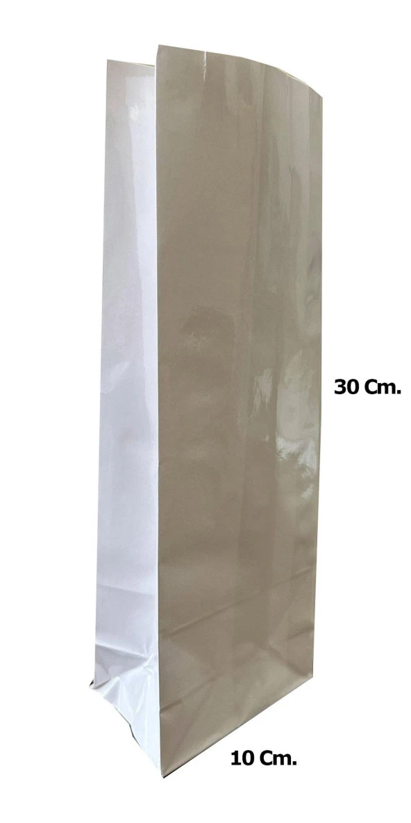 Laminelli Kraft Beyaz Kese Kağıdı - Küçük Boy - 10 x 30 Cm. - 20 Adetlik 10 Paket - Resim 2