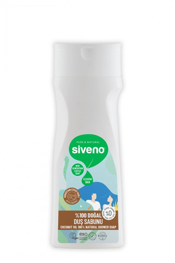 Siveno %100 Doğal Duş Sabunu Hindistan Cevizli Kokulu Nemlendirici Duş Jeli 5 Değerli Bitki Vegan 300 ml - 6