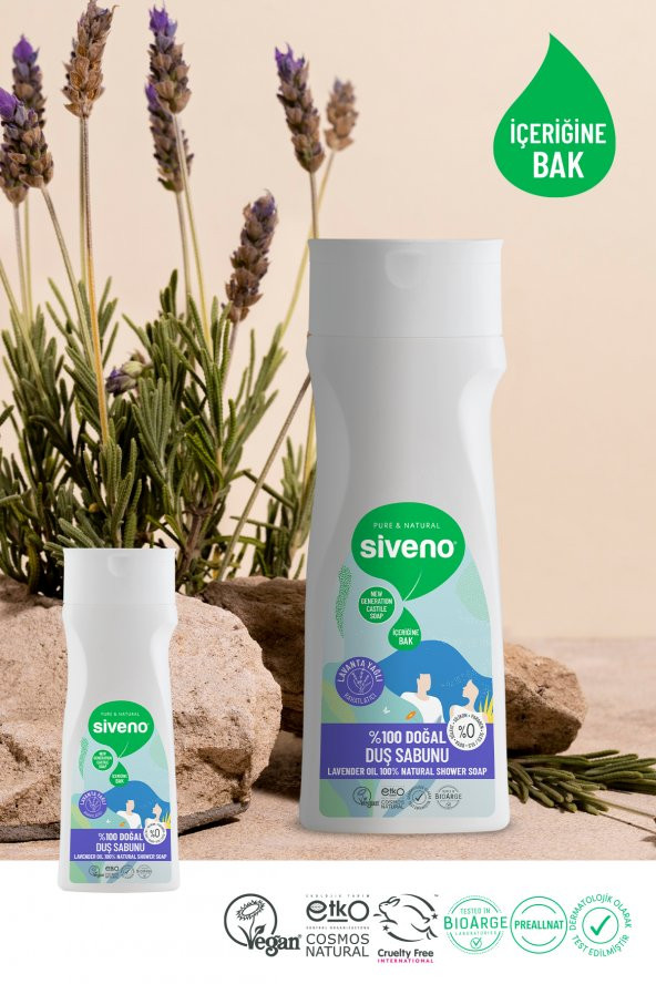 Siveno %100 Doğal Duş Sabunu Lavanta Kokulu Rahatlatıcı Duş Jeli 6 Değerli Bitki Vegan 300 ml - 6