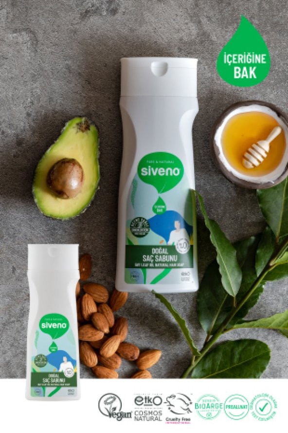 Siveno %100 Doğal Saç Sabunu Defne Yağlı Bal Avokado 9 Değerli Bitki Erkekler İçin Bitkisel Şampuan 300 ml - 6