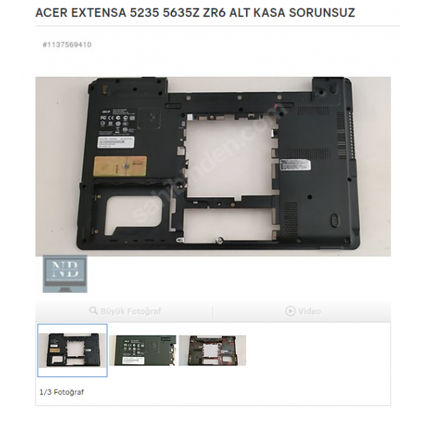 ACER EXTENSA 5235 5635Z ZR6 ALT KASA SORUNSUZ