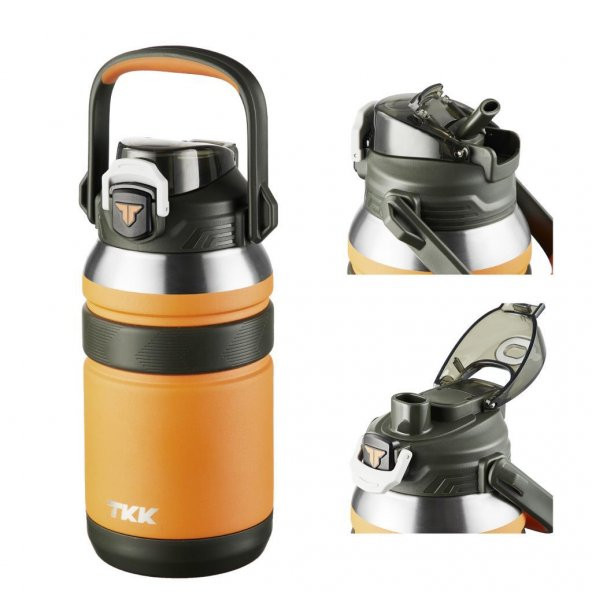 TKK Çelik Termos 1000Ml Turuncu - 2