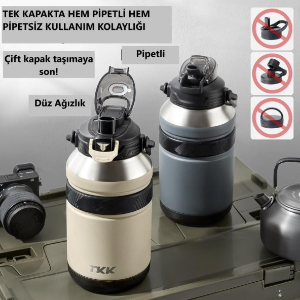 TKK Çelik Termos 1000Ml Turuncu - 8