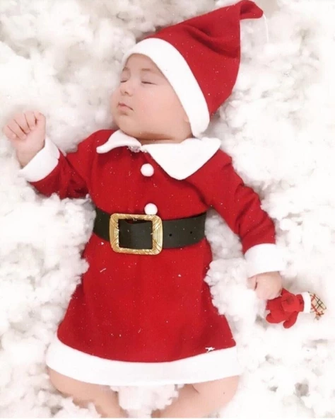 MODAVALS YILBAŞI NOEL BABA & NOEL ANNE ELBİSE ÇOCUK KARDEŞ KOMBİN KOSTÜM ürün görseli