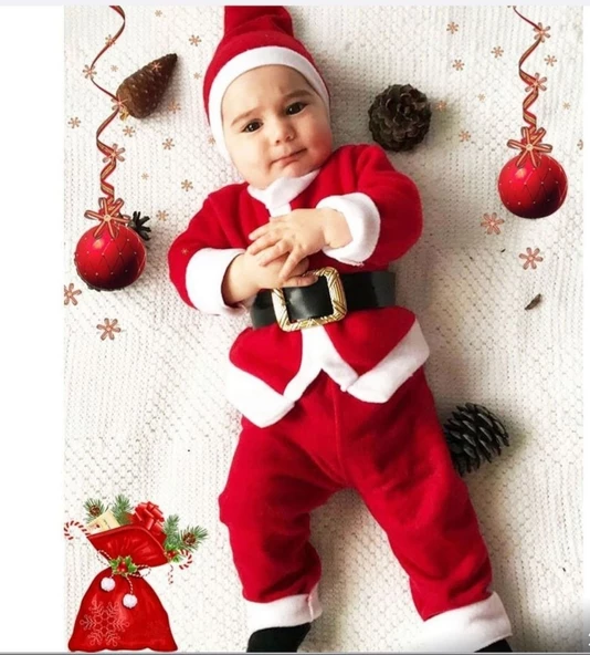 MODAVALS YILBAŞI NOEL BABA & NOEL ANNE ÇOCUK KARDEŞ KOMBİN KOSTÜM ürün görseli 1