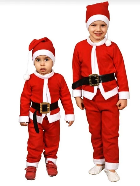 MODAVALS YILBAŞI NOEL BABA & NOEL ANNE ÇOCUK KARDEŞ KOMBİN KOSTÜM - Resim 4