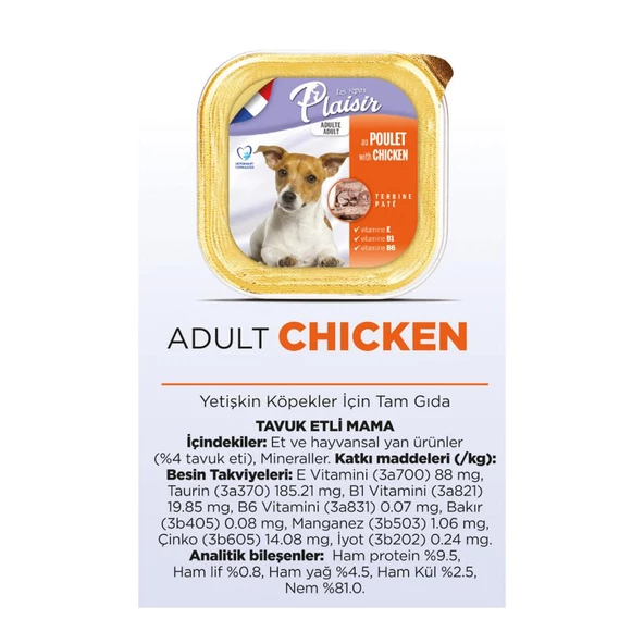 Plaisir Pate 150Gr Tavuk Etli Yetişkin 22Adet Yaş Köpek Maması - 3
