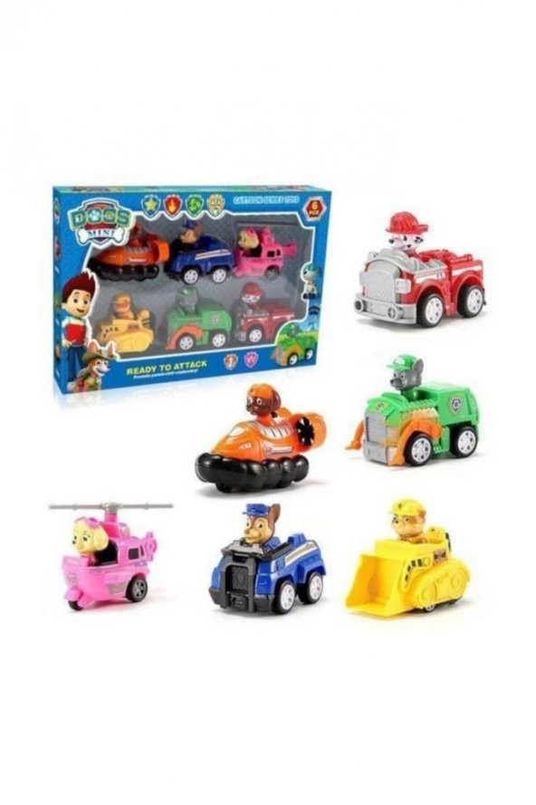 Ethem Oyuncak 6'lı Paw Patrol Araçlı Set M-99A, Paw Patrol Araç Seti
