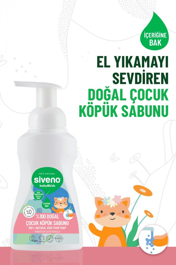 Siveno %100 Doğal Zeytinyağlı Çocuk Köpük Kastil Sabun Yoğun Nemlendirici Arındırıcı Bitkisel Vegan 250 ml - 3