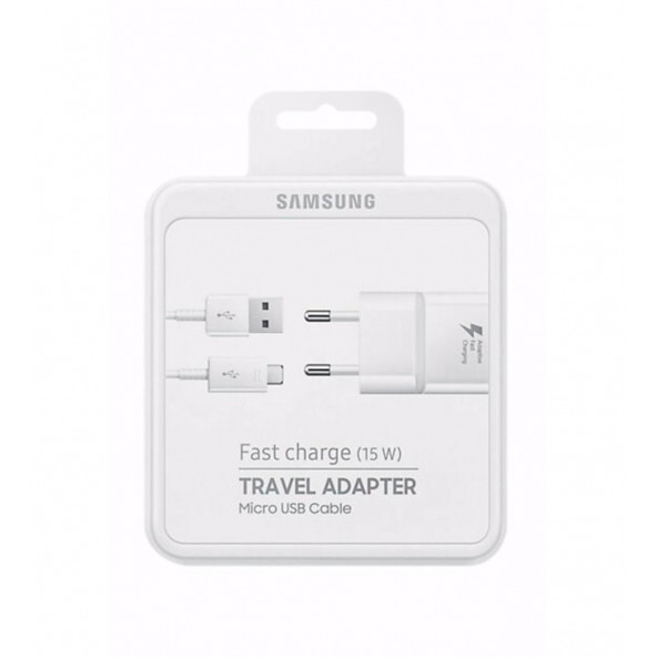 Samsung TA20 Micro 15W Adapter Fast Charge Hızlı Seyahat Şarj Aleti Beyaz (Samsung Türkiye Garantilidir)