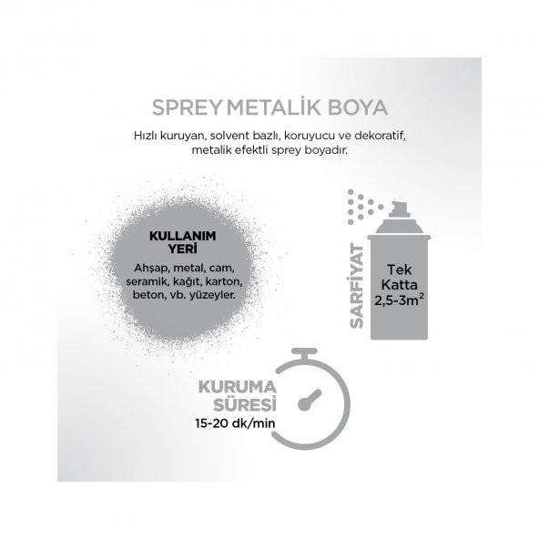 Polisan Metalik Parlak Gümüş Sprey Boya 400 ml - 2
