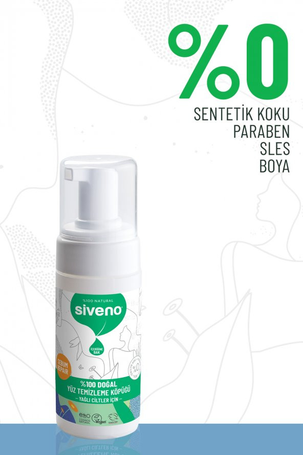 Siveno %100 Doğal Yüz Temizleme Köpüğü Yağlı Ciltler İçin Makyaj Siyah Nokta Sivilce Vegan 100 ml - 2