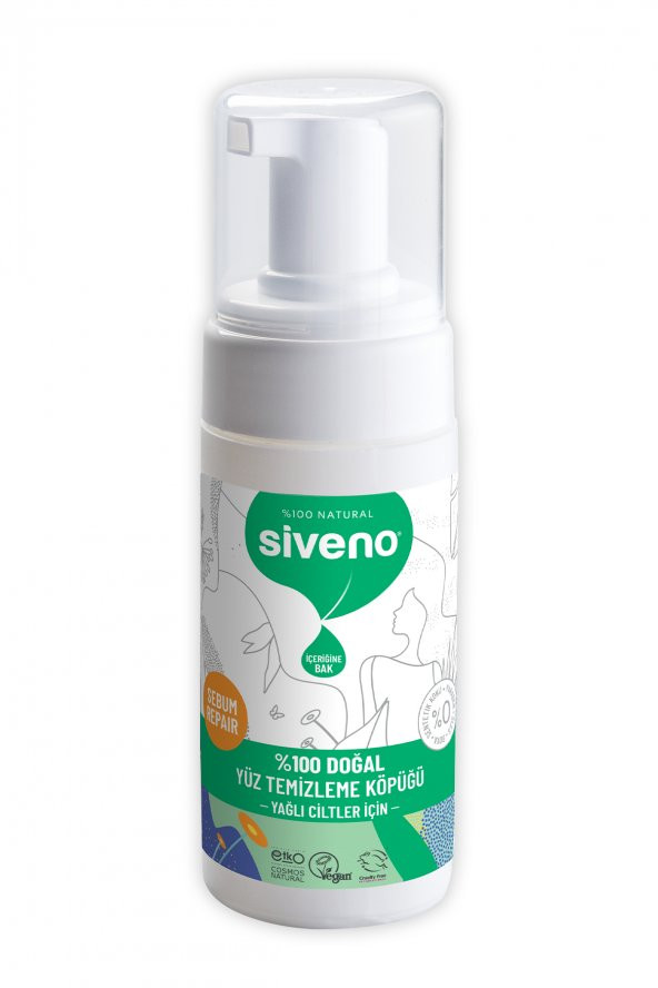 Siveno %100 Doğal Yüz Temizleme Köpüğü Yağlı Ciltler İçin Makyaj Siyah Nokta Sivilce Vegan 100 ml - 5