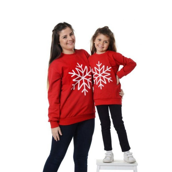 MODAVALS KARTANESİ BASKILI YILBAŞI AİLE KOMBİN SWEAT - Resim 2