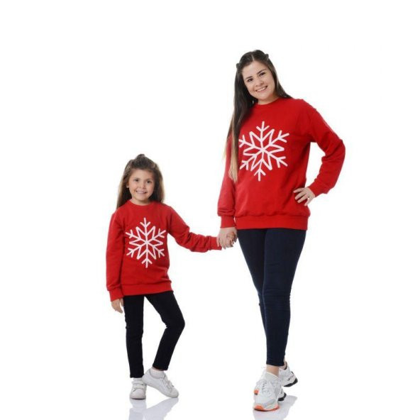 MODAVALS KARTANESİ BASKILI YILBAŞI AİLE KOMBİN SWEAT - Resim 3