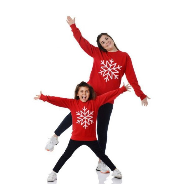 MODAVALS KARTANESİ BASKILI YILBAŞI AİLE KOMBİN SWEAT - Resim 4