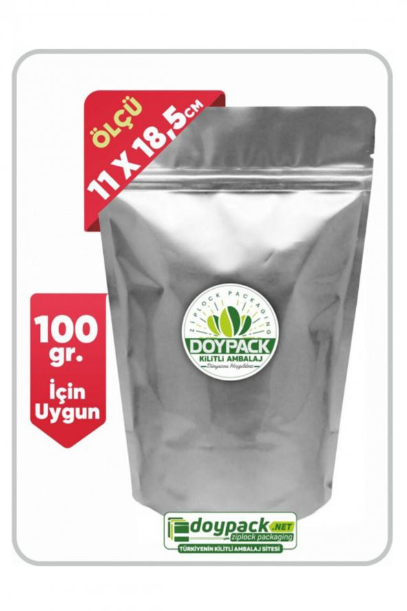 Alüminyum Kilitli Doypack 11x18,5 (100 Gr.) - 100 Adet