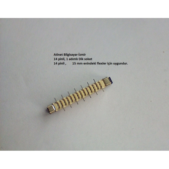14 Pin 1Mm Adımlı Dik Flex Soketi Flex Ffc Konnektörü 14-1-Dik - 2