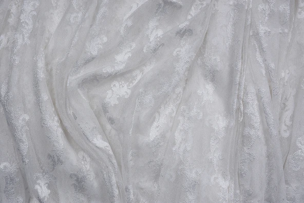 KDK 1045 DESEN KIRIK BEYAZ RENK TEK KANAT Hazır Dikilmiş Pileli Fon Perde 300*260 Cm - Resim 8