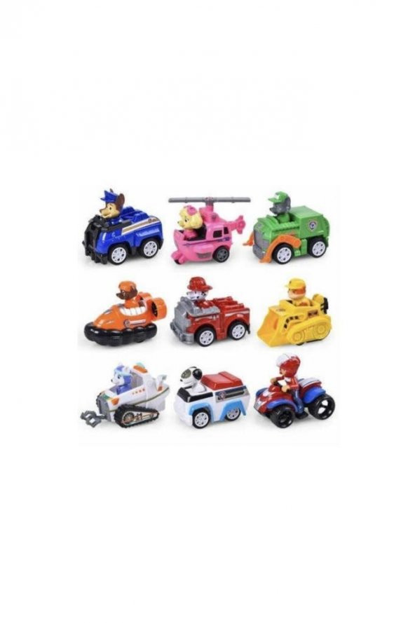 Ethem Oyuncak 9'lu Paw Patrol Araçlı Set G9, 9'lu Araç Seti - 3