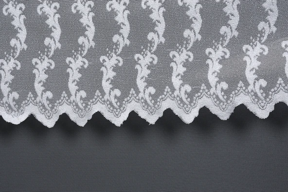 KDK 1045 DESEN KIRIK BEYAZ RENK TEK KANAT Hazır Dikilmiş Pileli Fon Perde 300*260 Cm - Resim 3