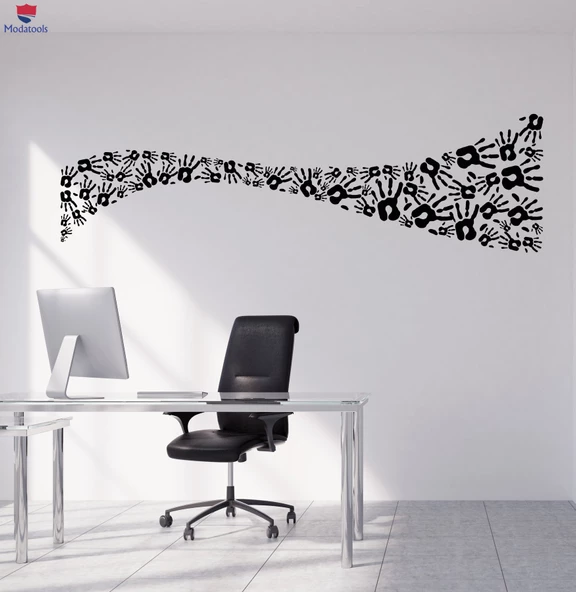 Ofis, Çalışma Odası Duvar Sticker Eller Baskı Leke Pozitif Kreş Çıkartmaları için Ofis Dekoru