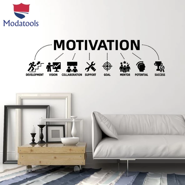 Ofis, Çalışma Odası Duvar Sticker Motivasyon Geliştirme Başarı Mentor Ofis Tarzı Çıkartmalar