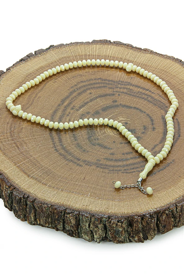 Bohçaya ve Mevlide Uygun Başörtülü Seccade Seti - Tesbihli - Krem - Resim 4