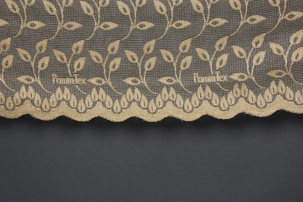 KDK 1055 DESEN GOLD RENK TEK KANAT Hazır dikilmiş Pileli Fon Perde 300*260 cm - Resim 3