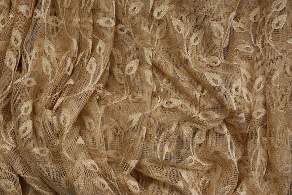 KDK 1055 DESEN GOLD RENK TEK KANAT Hazır dikilmiş Pileli Fon Perde 300*260 cm - Resim 8