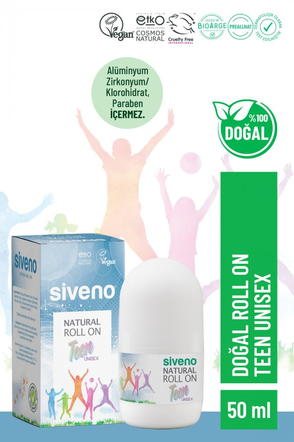 Siveno %100 Doğal Roll-On Unısex Deodorant Ter Kokusu Önleyici Bitkisel Lekesiz Vegan 50 ml - 2