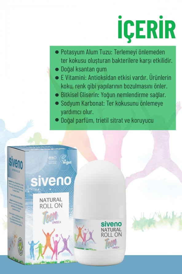 Siveno %100 Doğal Roll-On Unısex Deodorant Ter Kokusu Önleyici Bitkisel Lekesiz Vegan 50 ml - 3