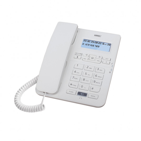 Karel TM145 Ekranlı Masaüstü Kablolu Telefon Beyaz