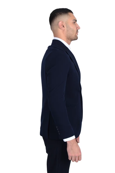 Cengiz İnler Kırlangıç Yaka Lycra Slim Fit Spor Erkek Ceket - 3