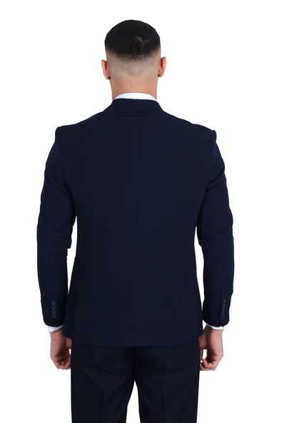 Cengiz İnler Kırlangıç Yaka Lycra Slim Fit Spor Erkek Ceket - 4