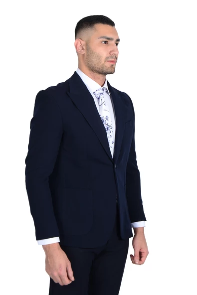 Cengiz İnler Kırlangıç Yaka Lycra Slim Fit Spor Erkek Ceket