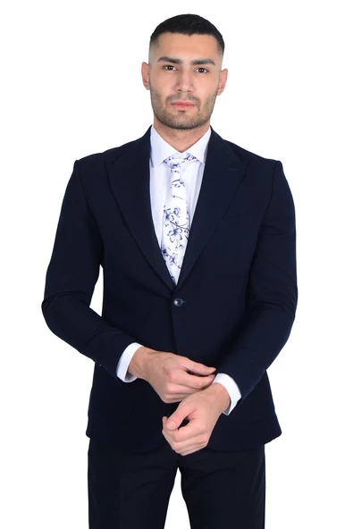 Cengiz İnler Kırlangıç Yaka Lycra Slim Fit Spor Erkek Ceket - 6